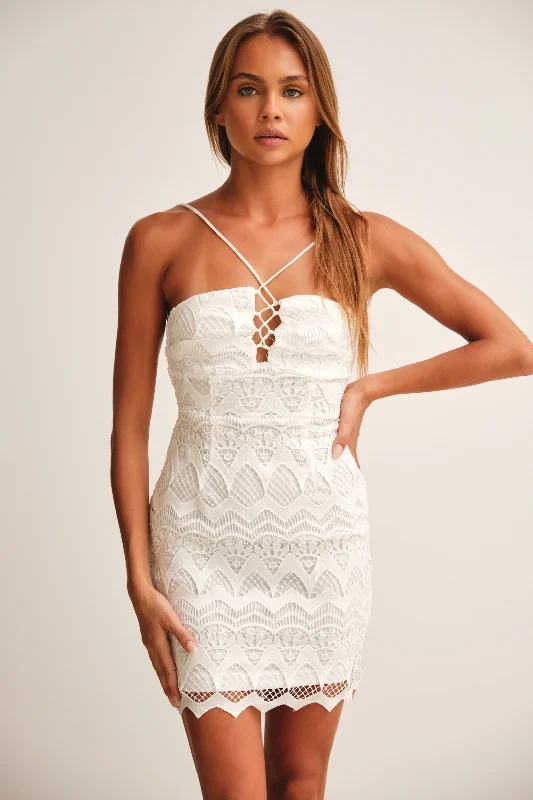 Alyssa Lace Mini Dress White