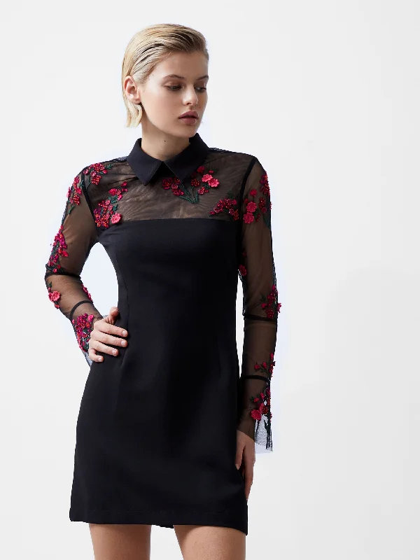 Darcy Embroidered Long Sleeve Mini Dress