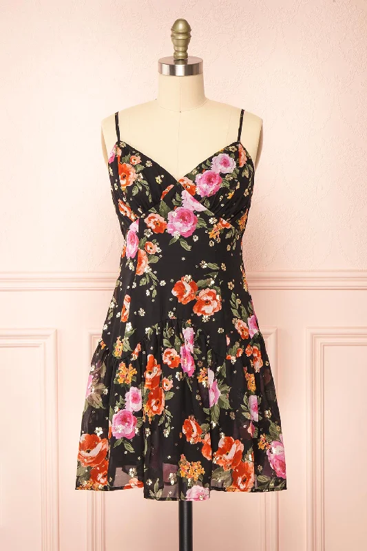 Naida | Short Chiffon Floral Dress