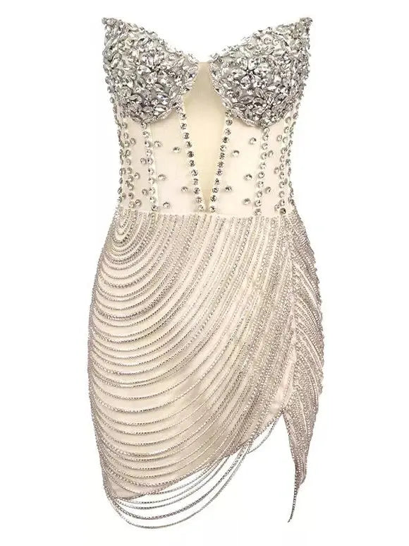 Bustier Corset Crystal Mini Dress