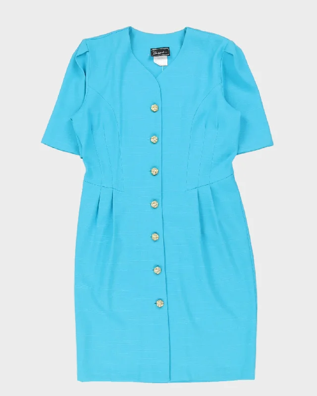 1990s Blue Midi Dress - M