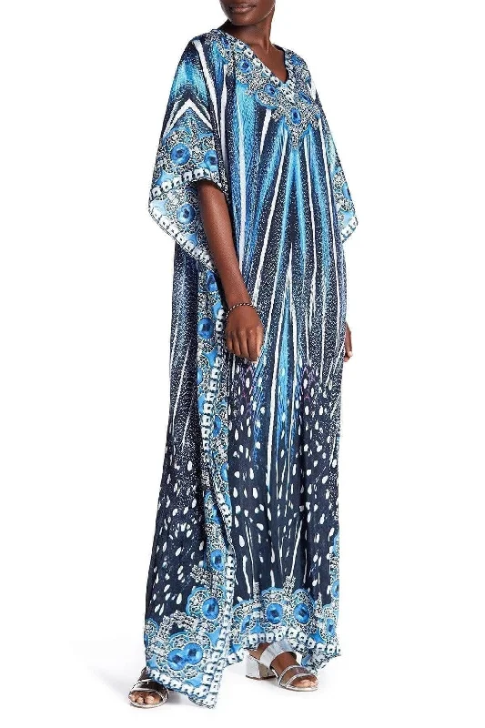 Caftan Dresses for Women V Neck Long Kaftan Cover up Summer Maxi Dress