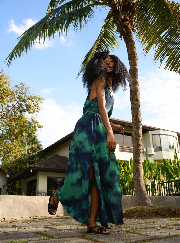 Dalah Tie dye Maxi Dress - Green