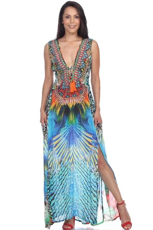 Designer Viscose Silk Maxi Dress for Resort Wear | Luxury Resort Wear Maxis