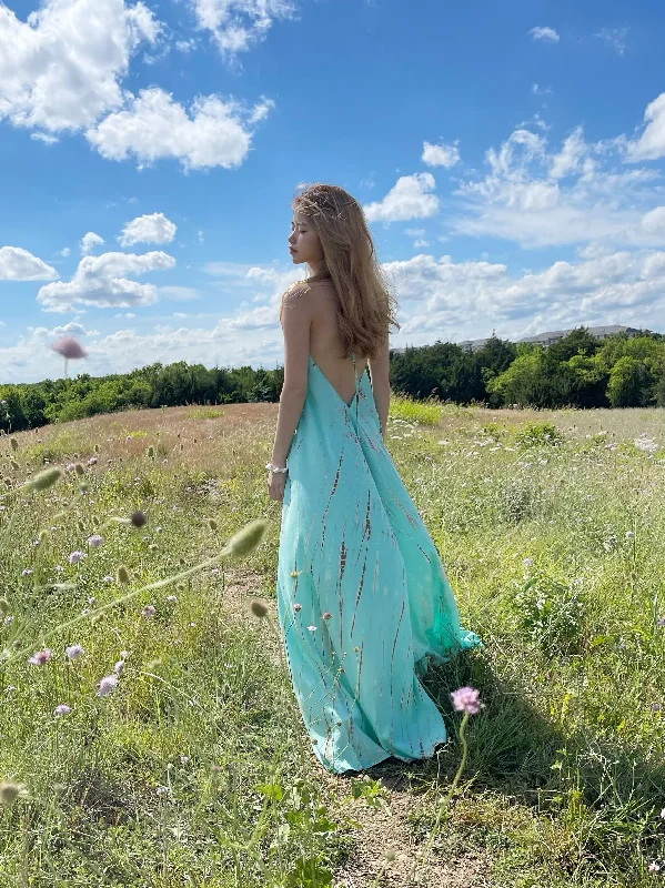 Flamingo Tie Dye Maxi Dress - Mint