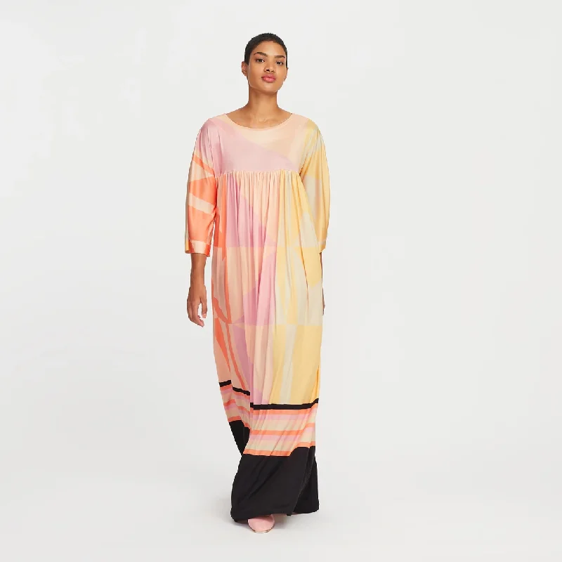 Women's Pink Pleated Maxi Dress - Rangnaari