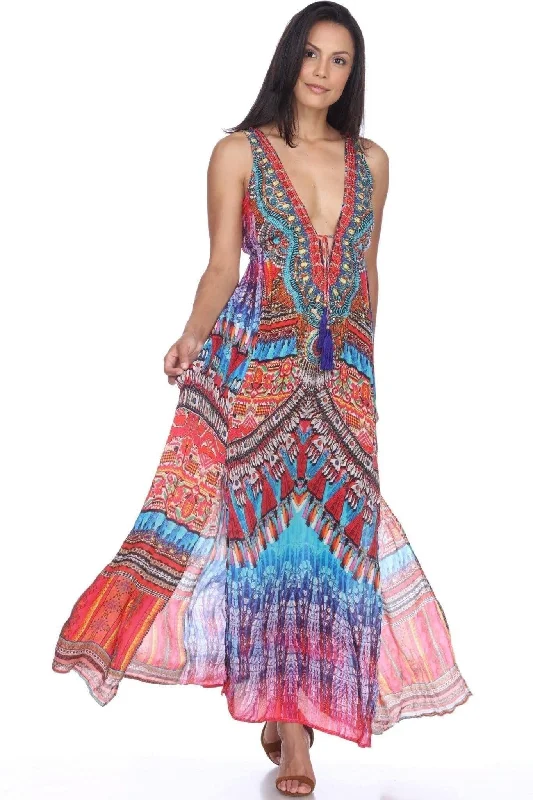 Viscose Silk Maxi Dress for Resort Wear | Luxury Resort Wear Maxis