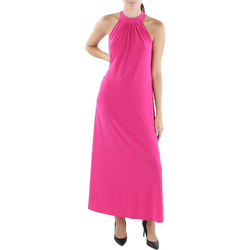 Bar III Womens Halter Side Slit Maxi Dress