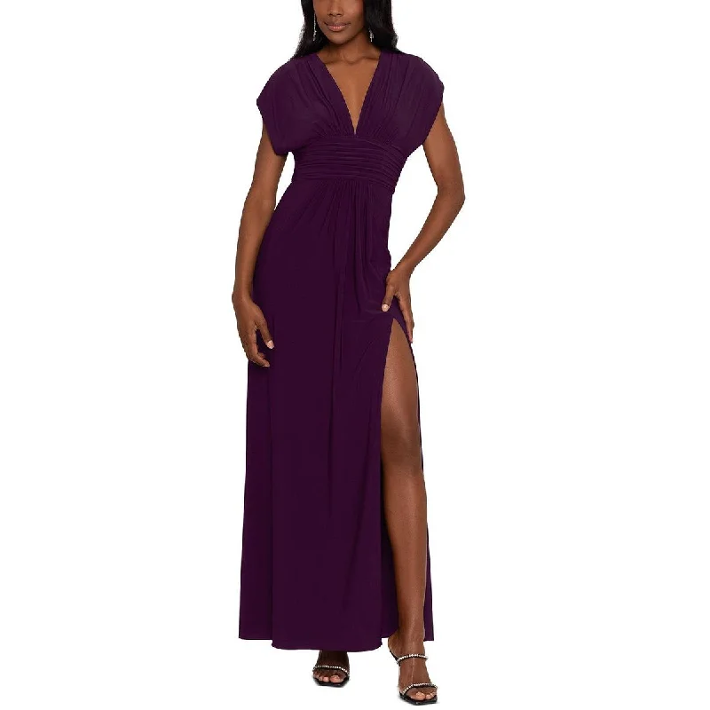 Betsy & Adam Womens Leg Slit Long Maxi Dress