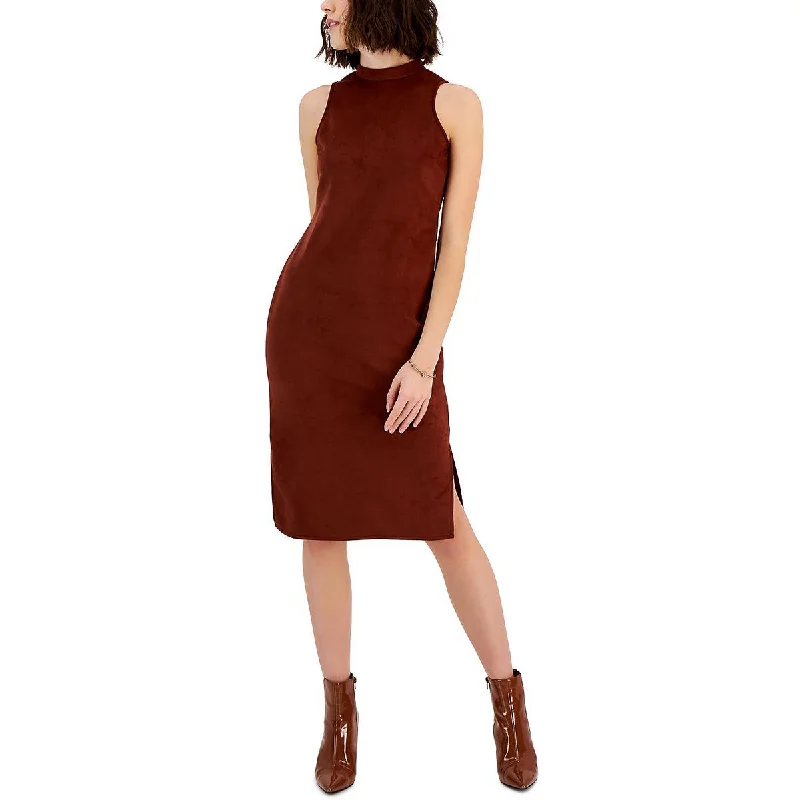 INC Womens Faux Suede Midi Dress