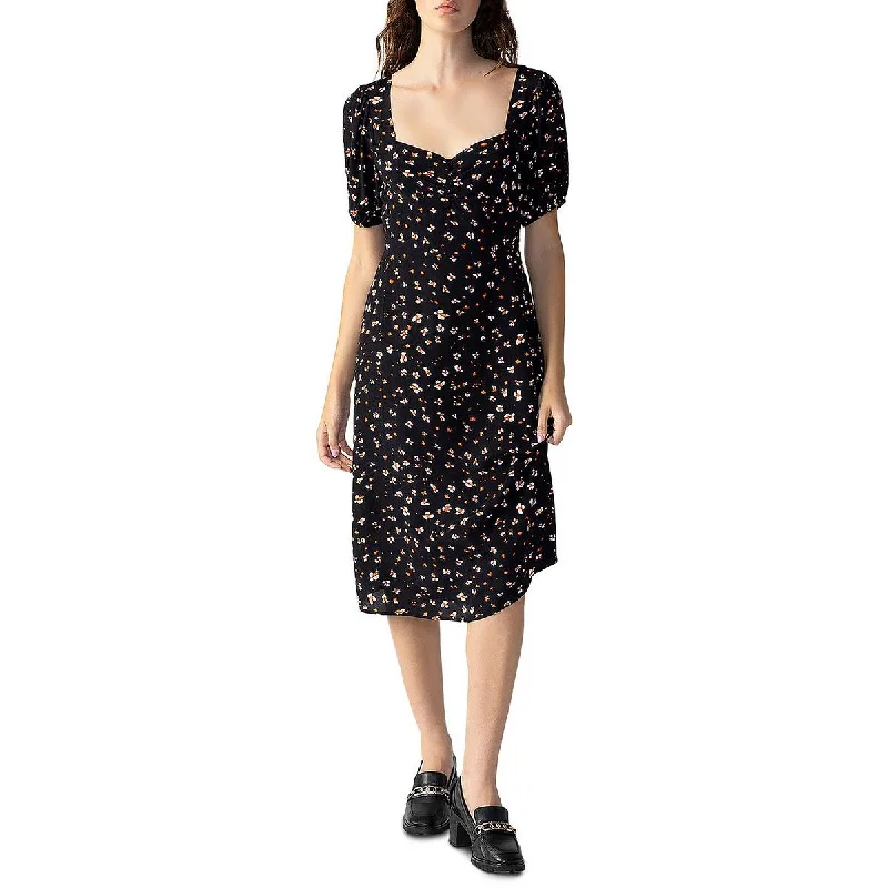 Sanctuary Womens Floral Tie Waist Midi Dress