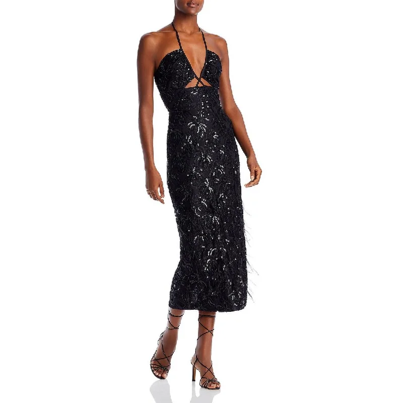 Yaura Womens Remi Lace Embellished Midi Dress