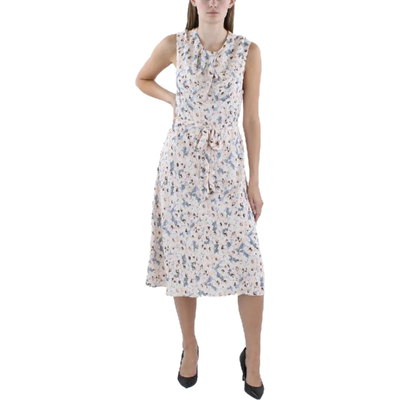 Lauren Ralph Lauren Womens Daytime Floral Print Midi Dress