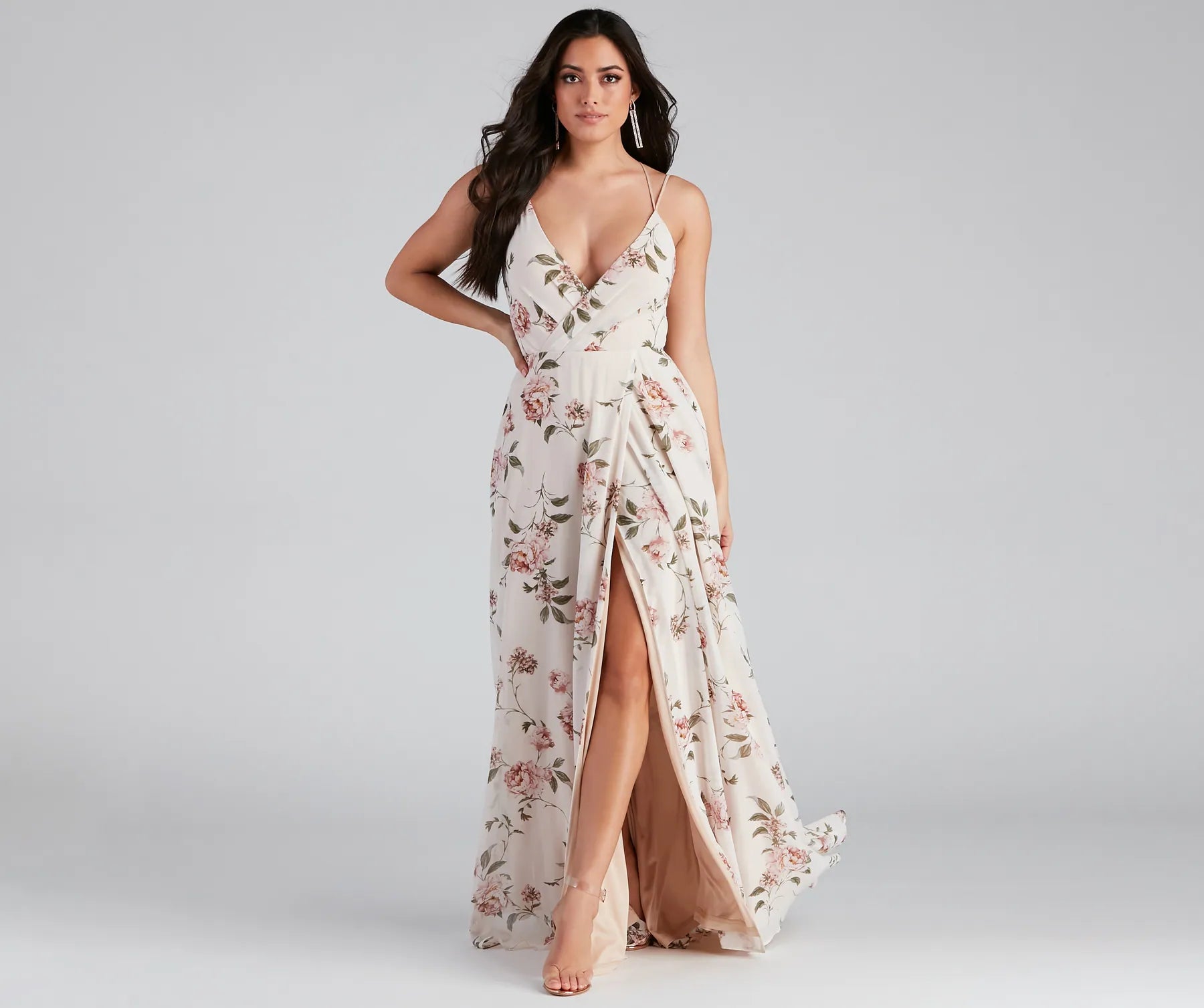 Geneviève Floral Chiffon Wrap Dress