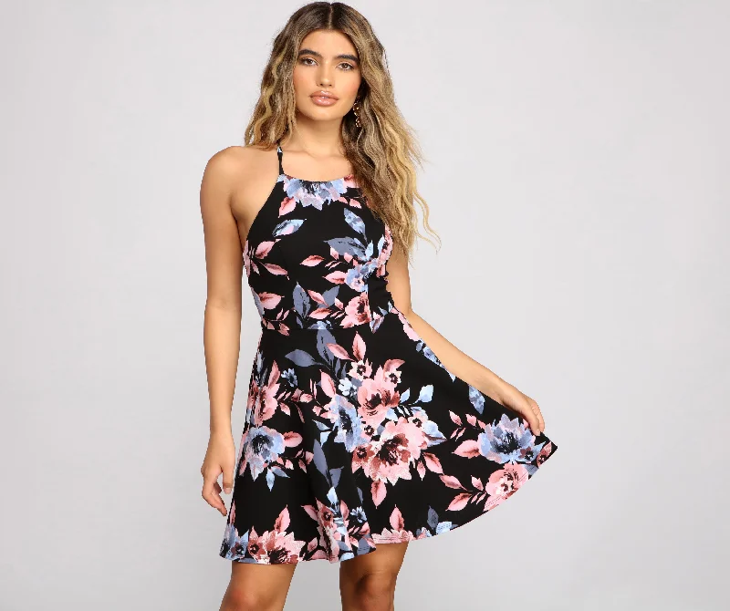 Summer Mood Floral Skater Dress