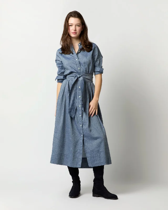 Classic Shirtwaist Dress in Cotolino Chambray