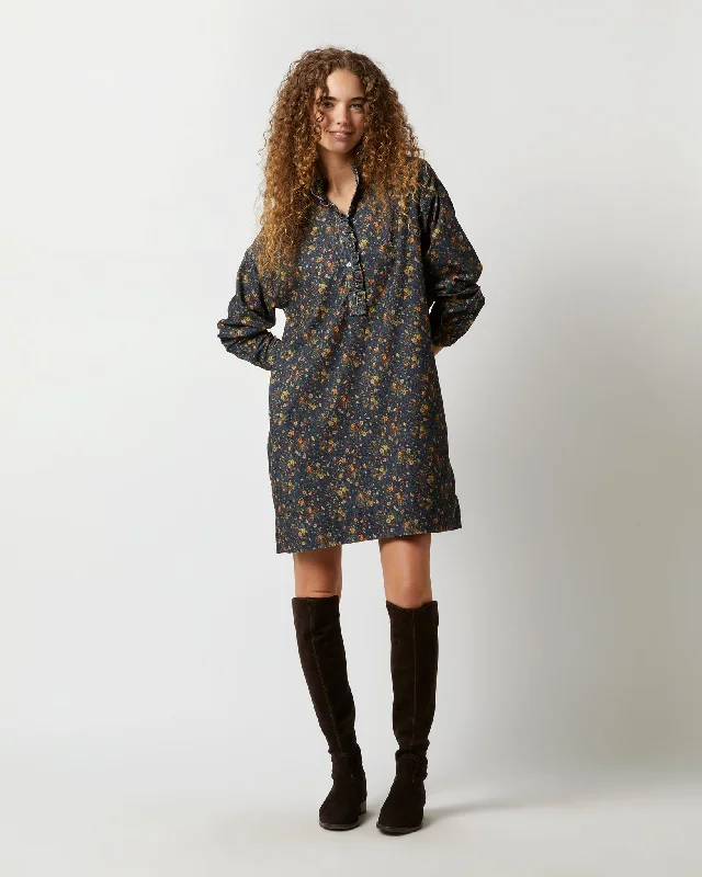 Nicky Popover Shirtdress in Ink/Multi Floral Cord