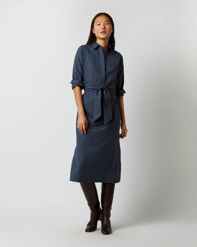 Piper Dress in Air Force Blue Tropical Wool