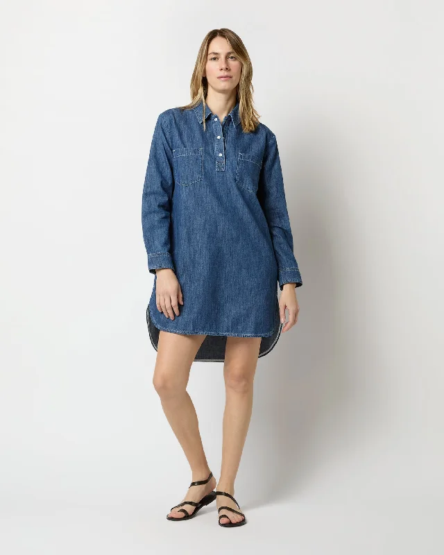 Texas Dress in Washed Indigo