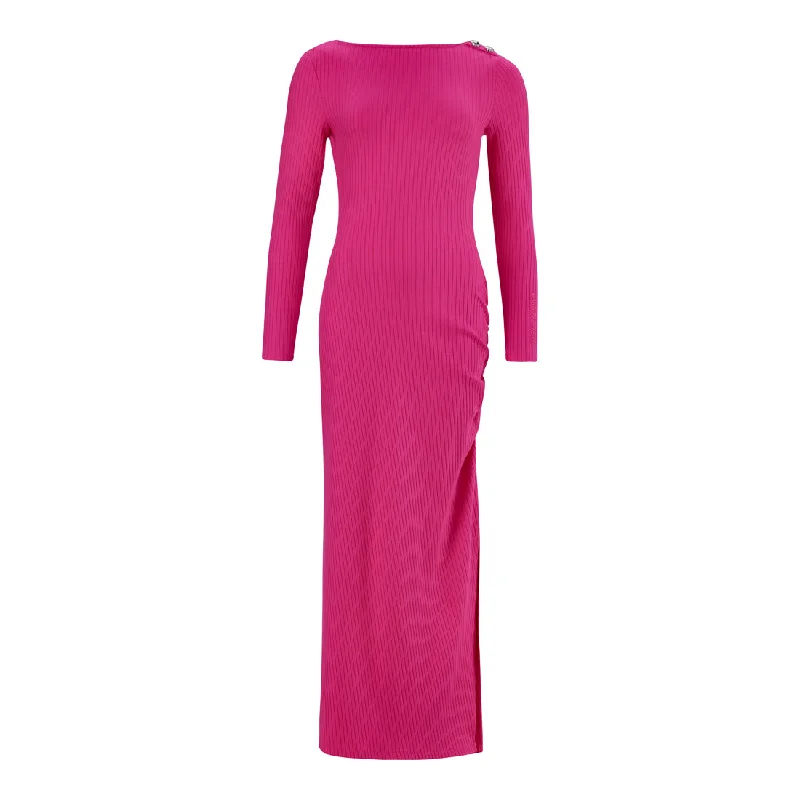 ARIELLA PINK BOATNECK MAXI BODYCON DRESS