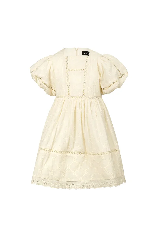 Monogram Beverly Puffy Dress - Cream