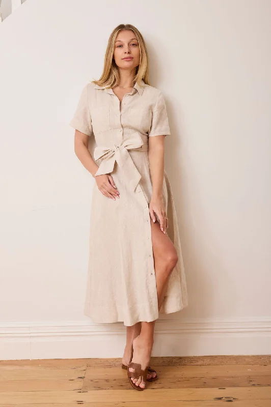 Caitlin Crisp Lady Vincent Dress - Natural Linen