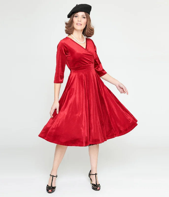 Red Velvet Lyra Fit & Flare Dress