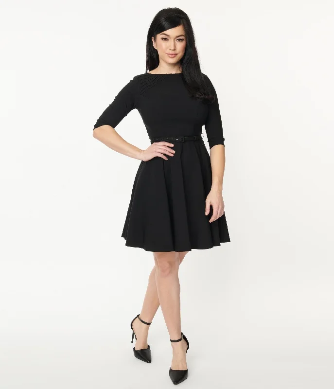 Unique Vintage Black Stephanie Fit & Flare Dress